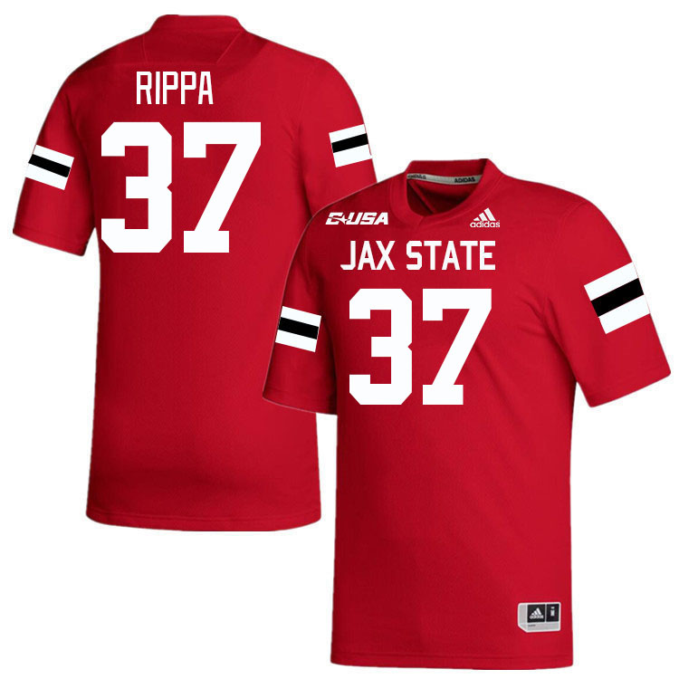 #37 Garrison Rippa Jacksonville State Gamecocks College Football Jerseys Stitched-Red